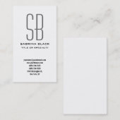 Monogram Schwarz-weiß Gray Consultant Business Car Visitenkarte (Vorne/Hinten)