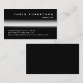 Monogram Schwarz-weiß Gray Trendy Business Card Visitenkarte (Vorne/Hinten)
