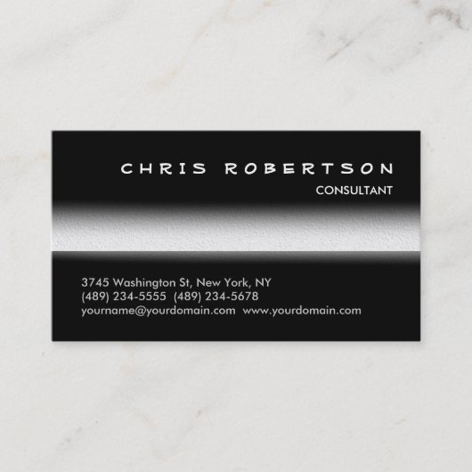 Monogram Schwarz-weiß Gray Trendy Business Card Visitenkarte (Vorderseite)