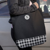 Monogram Schwarz-weiß Kariert Gingham Scottish Tasche