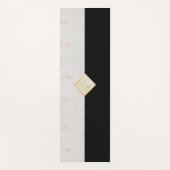 Monogram Schwarz-weiß Marble Elegante Gold Script Yogamatte (Vorderseite)