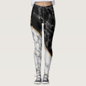 Monogram Schwarz-weiß Marbon Stone Leggings (Vorderseite)