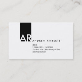 Monogram Schwarz-weiß Modern Business Card Visitenkarte
