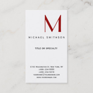 Monogram Schwarz-weiß Modern Simple Business Card Visitenkarte