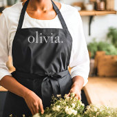 Monogram Schwarz-weiß Modern Simple Eleganname Schürze