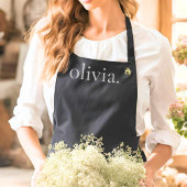 Monogram Schwarz-weiß Modern Simple Eleganname Schürze