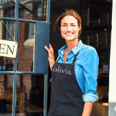 Monogram Schwarz-weiß Modern Simple Sein Name Schürze