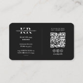 Monogram Schwarz-weiß Modern Simple Visitenkarte (Rückseite)