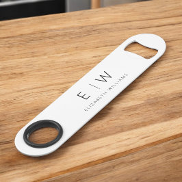 Monogram Schwarz-weiß Modernes Minimalistisches El Speed Flaschenöffner