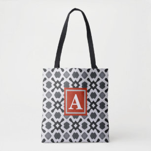 Monogram Schwarz-Weiß-Muster-Tasche Tasche