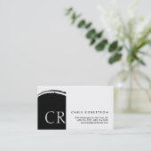Monogram Schwarz-weiß Pattern Business Card Visitenkarte (Stehend Vorderseite)