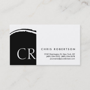 Monogram Schwarz-weiß Pattern Business Card Visitenkarte