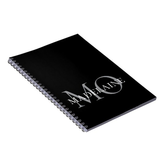 Monogram Schwarz-weiß Personal Notizblock (Rechte Seite)