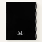 Monogram Schwarz-weiß Silver Personal Notizblock (Rückseite)