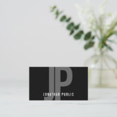 Monogram Schwarz-weiß Simple Template Beruflich Visitenkarte (Stehend Vorderseite)