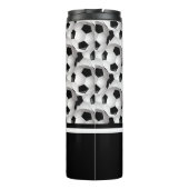 Monogram Schwarz-weiß Soccer Ball Muster Thermosbecher (Rückseite)