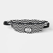 Monogram Schwarz-weiß Wavy Stripes Psychedelic Bauchtasche (Vorderseite)