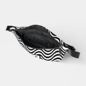 Monogram Schwarz-weiß Wavy Stripes Psychedelic Bauchtasche (Offen)