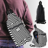 Monogram Schwarz-weiß Wavy Stripes Psychedelic Crossbody Bag