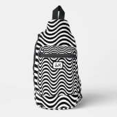 Monogram Schwarz-weiß Wavy Stripes Psychedelic Crossbody Bag (Vorderseite)