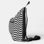 Monogram Schwarz-weiß Wavy Stripes Psychedelic Crossbody Bag (Rechts)