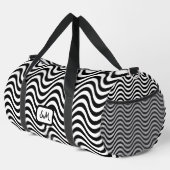 Monogram Schwarz-weiß Wavy Stripes Psychedelic Duffle Bag (Rechte Ecke)