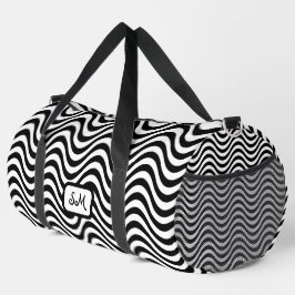 Monogram Schwarz-weiß Wavy Stripes Psychedelic Duffle Bag