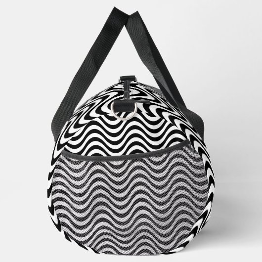 Monogram Schwarz-weiß Wavy Stripes Psychedelic Duffle Bag (Rechts)