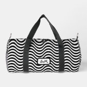 Monogram Schwarz-weiß Wavy Stripes Psychedelic SM Duffle Bag (Rückseite)