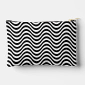 Monogram Schwarz-weiß Wavy Stripes Psychedelic SM Zubehörtasche (Rückseite)