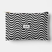 Monogram Schwarz-weiß Wavy Stripes Psychedelic SM Zubehörtasche (Vorderseite)