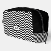 Monogram Schwarz-weiß Wavy Stripes Psychedelic Waschbeutel (Rechte Ecke)