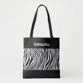Monogram Schwarz-weiß Zebra Drucktasche Tasche (Vorderseite)