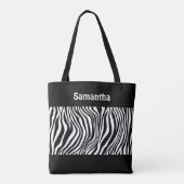 Monogram Schwarz-weiß Zebra Drucktasche Tasche (Rückseite)
