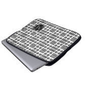 Monogram Schwarz-weiße Imitate Welsh TapestPattern Laptopschutzhülle (Vorne Knopf)