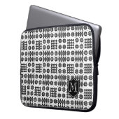 Monogram Schwarz-weiße Imitate Welsh TapestPattern Laptopschutzhülle (Vorderseite Links)
