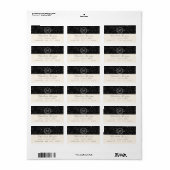 Monogram Schwarz-weiße UAWG Creamy Ivory Adressaufkleber (Vorne)