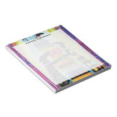 Monogram Schwarze Hunde balancieren Buchturm-Stack Notizblock (angewinkelt)