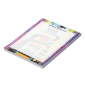 Monogram Schwarze Hunde balancieren Buchturm-Stack Notizblock (Rotiert)