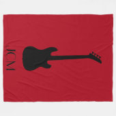 Monogram Schwarzer E-Bass / Dunkelrot Fleecedecke (Vorderseite (Horizontal))