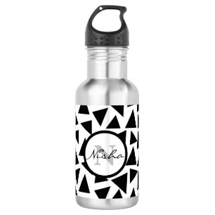 Monogram Schwarzes Dreieck Edelstahlflasche