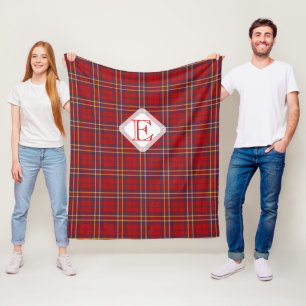Monogram, Scottish Highland Clan red kariert tarta Fleecedecke