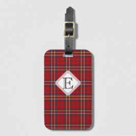 Monogram, Scottish Highland Clan red kariert tarta Gepäckanhänger