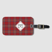 Monogram, Scottish Highland Clan red kariert tarta Gepäckanhänger (Vorderseite (Horizontal))