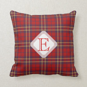 Monogram, Scottish Highland Clan red kariert tarta Kissen