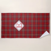 Monogram, Scottish Highland Clan red kariert tarta Strandtuch (Vorderseite)