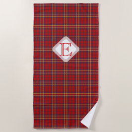 Monogram, Scottish Highland Clan red kariert tarta Strandtuch