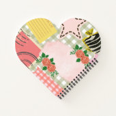 Monogram Scrapbook Inspiration Modernes Retro Rosa Notizblock (Rückseite)