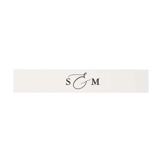 Monogram Script Ampersand Elegant Einladungsbanderole (Flach)
