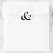 Monogram Script Ampersand Hochzeit Runder Aufkleber (Tasche)